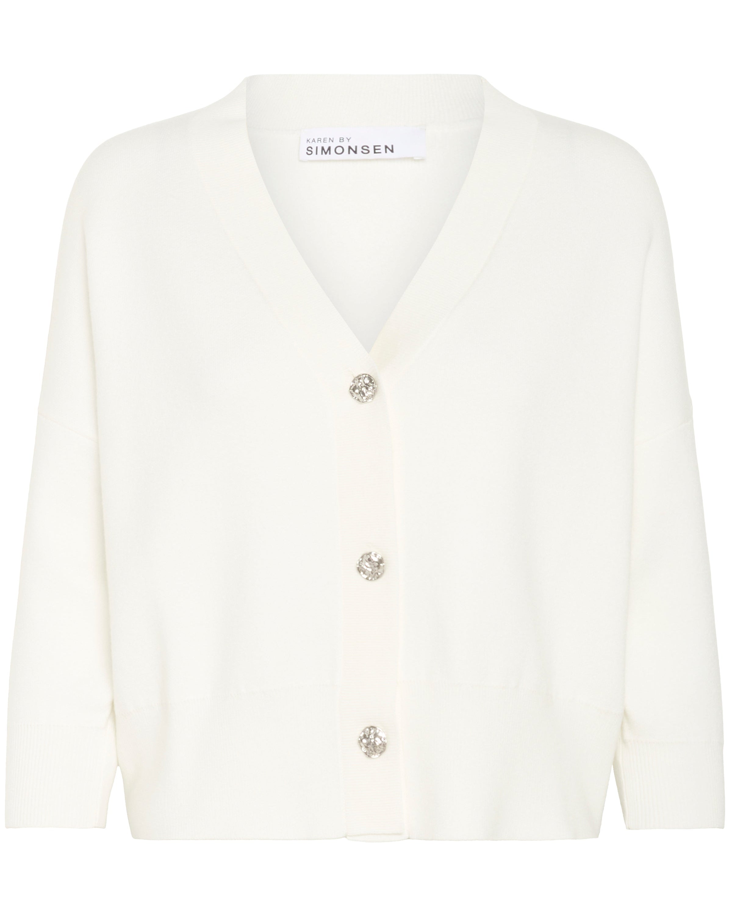 Karen by Simonsen Antonella V-Neck Cardigan Egret Truien & Vesten
