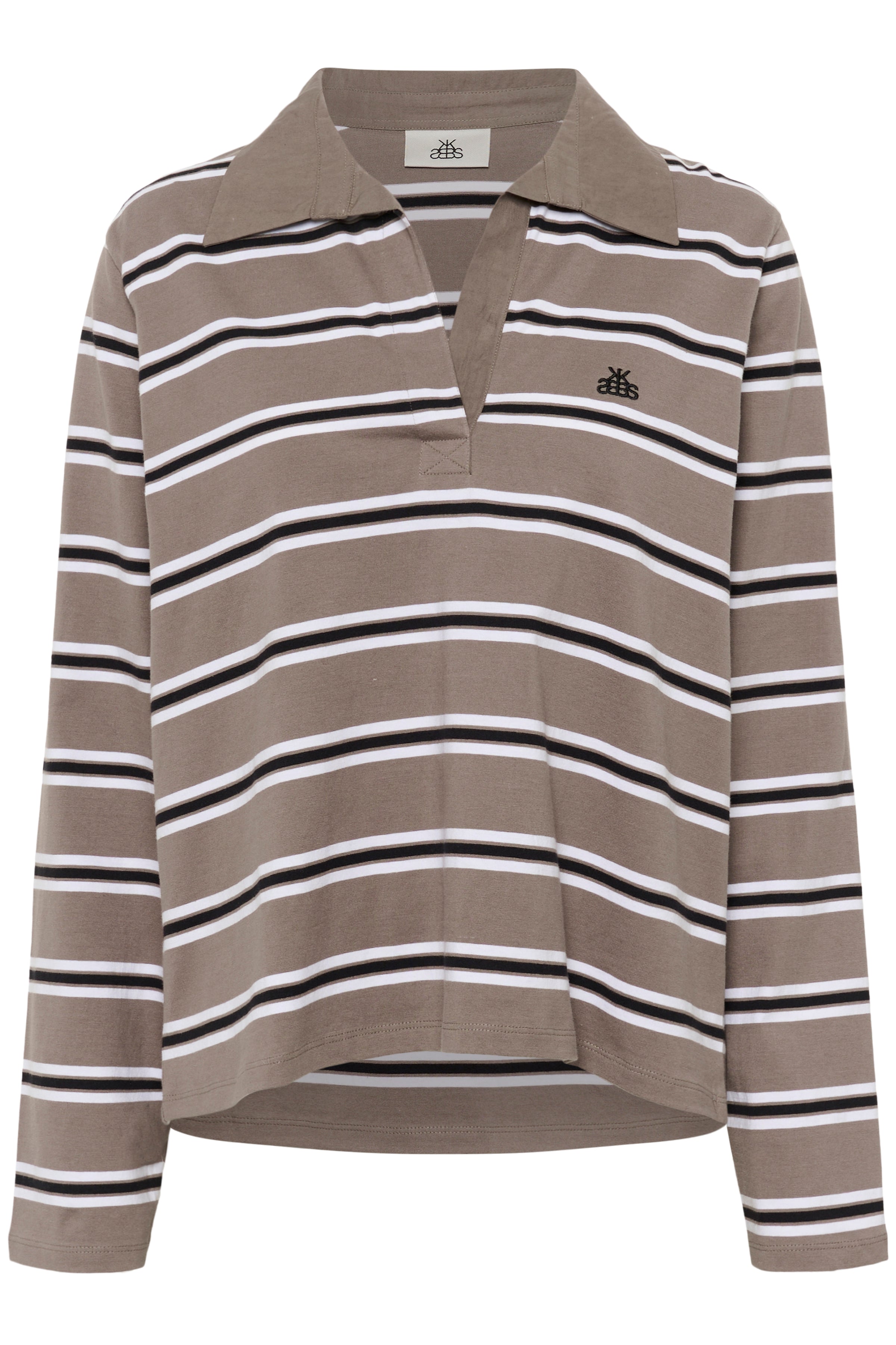 Karen by Simonsen Zuelma Striped Polo Long Sleeve Zuelma stripe - falcon Tops