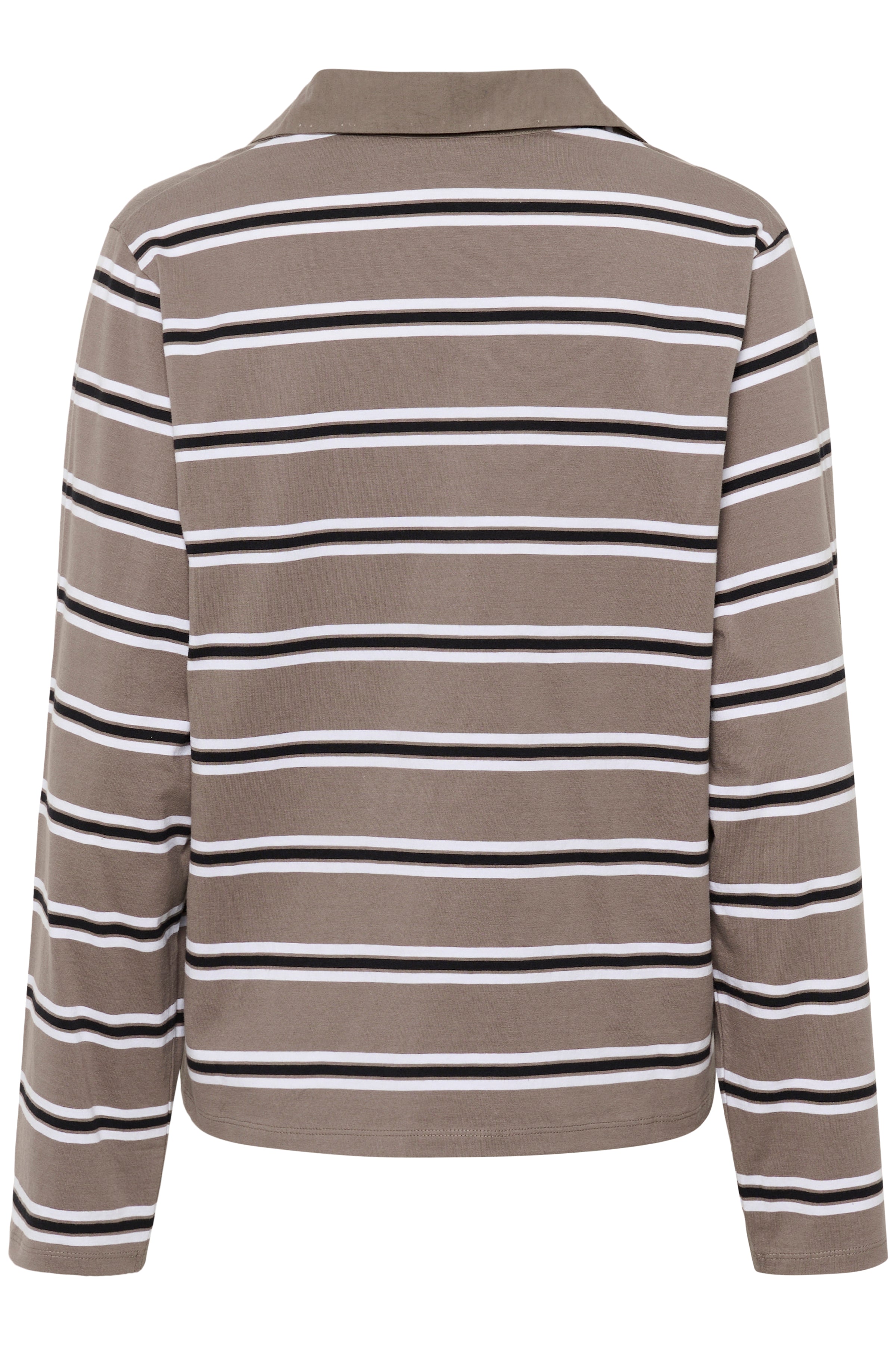 Karen by Simonsen Zuelma Striped Polo Long Sleeve Tops