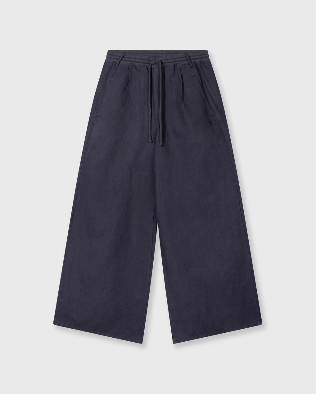 10DAYS Cotton Linen Pants Steel Blue