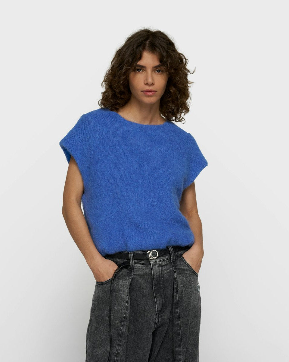 10DAYS Hairy Knit Balloon Top