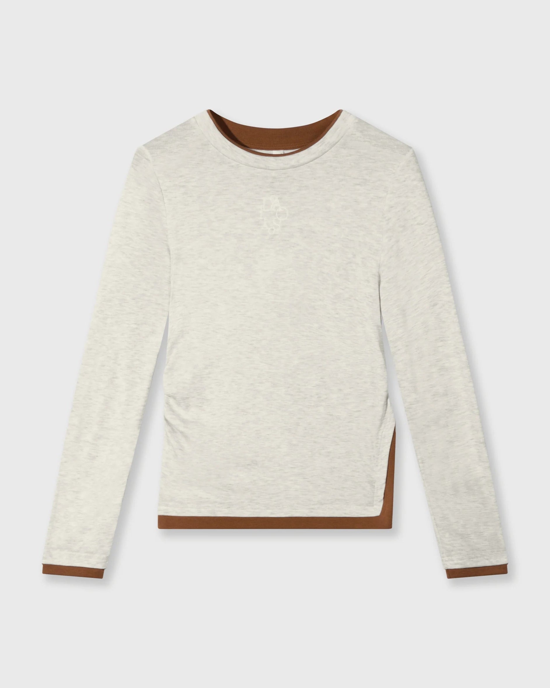 10DAYS Long Sleeve T-shirt Rib Soft White Melange T-shirts
