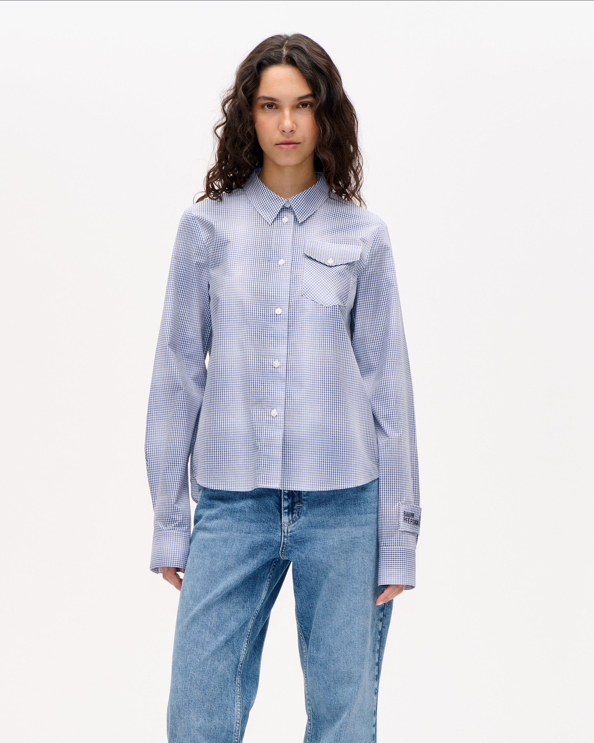 Baum und Pferdgarten Menja Blouse Blue Mini Check Blouses