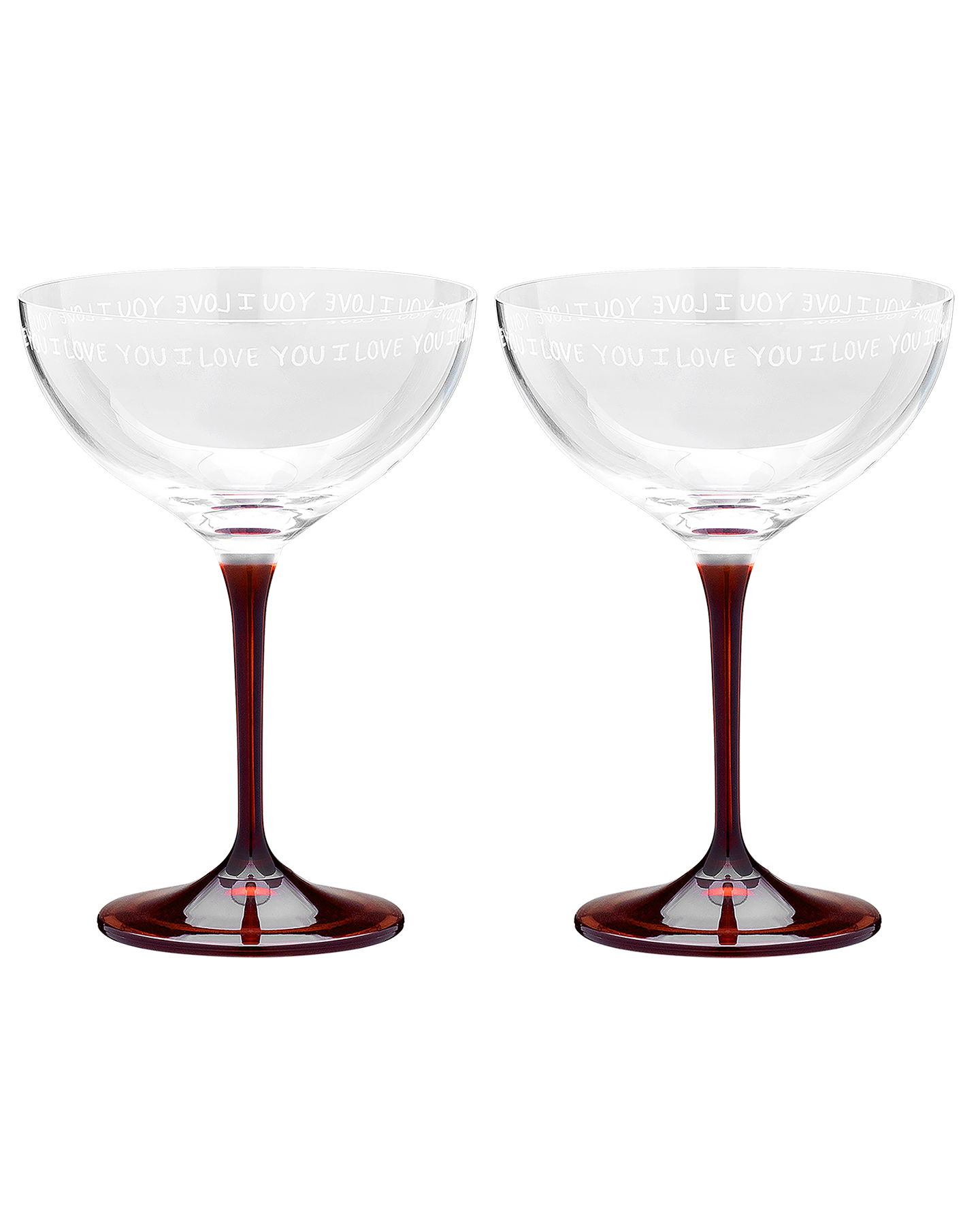 Anna + Nina I Love You Champagne Glas (2 stuks) Accessoires