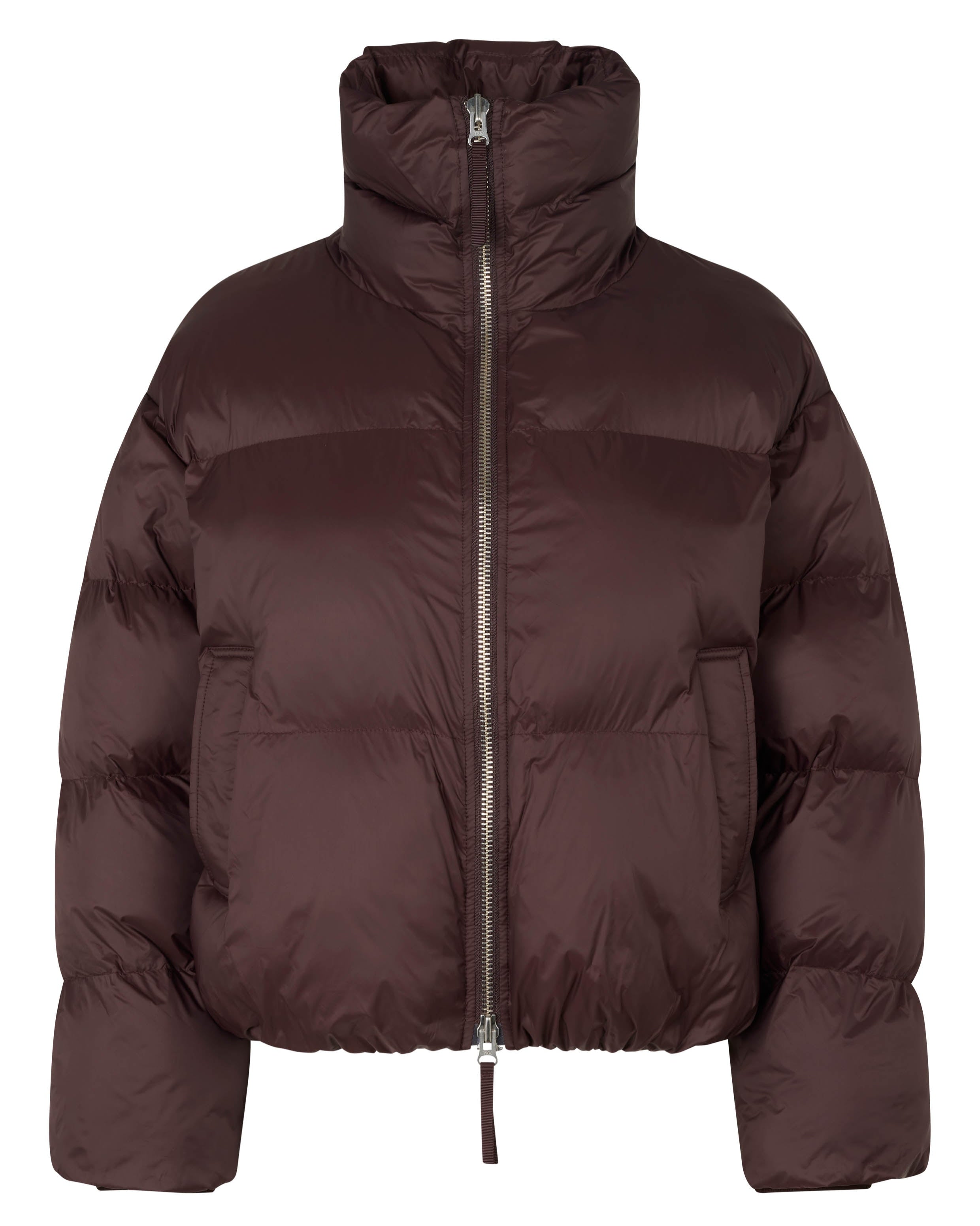 Second Female Riya Puffer Jacket Chocolate Plum Jassen