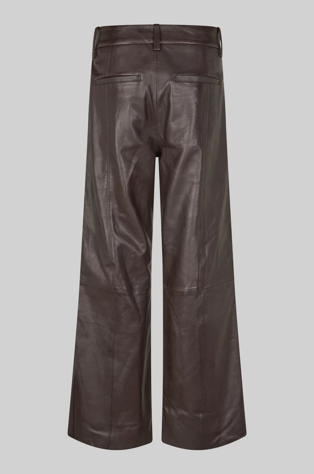 Second Female Letho Leather Straight Trousers Broeken