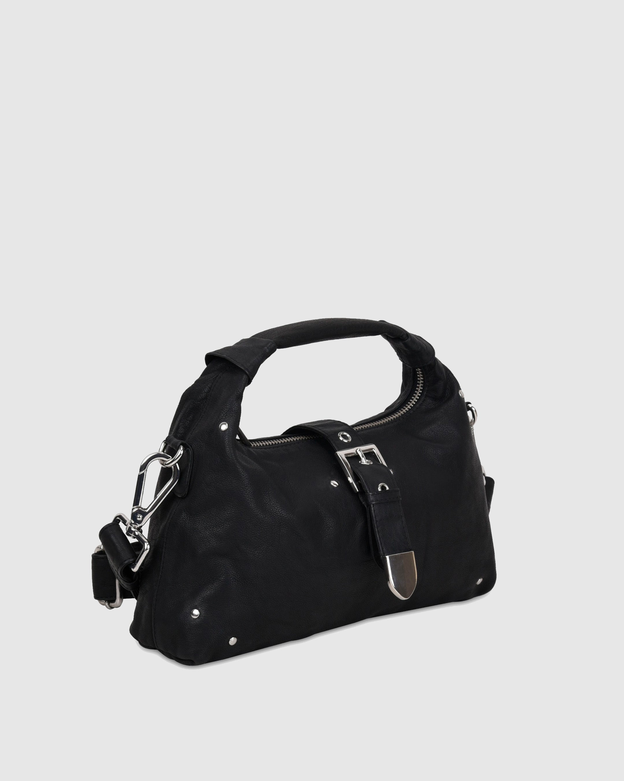 Núnoo Dandy Buckle Washed Black Tassen