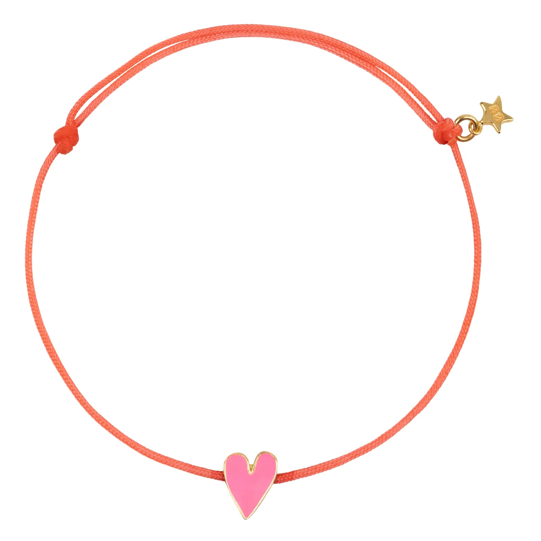 Betty Bogaers Medium Heart Pink Rope Bracelet Light Pink Enamel