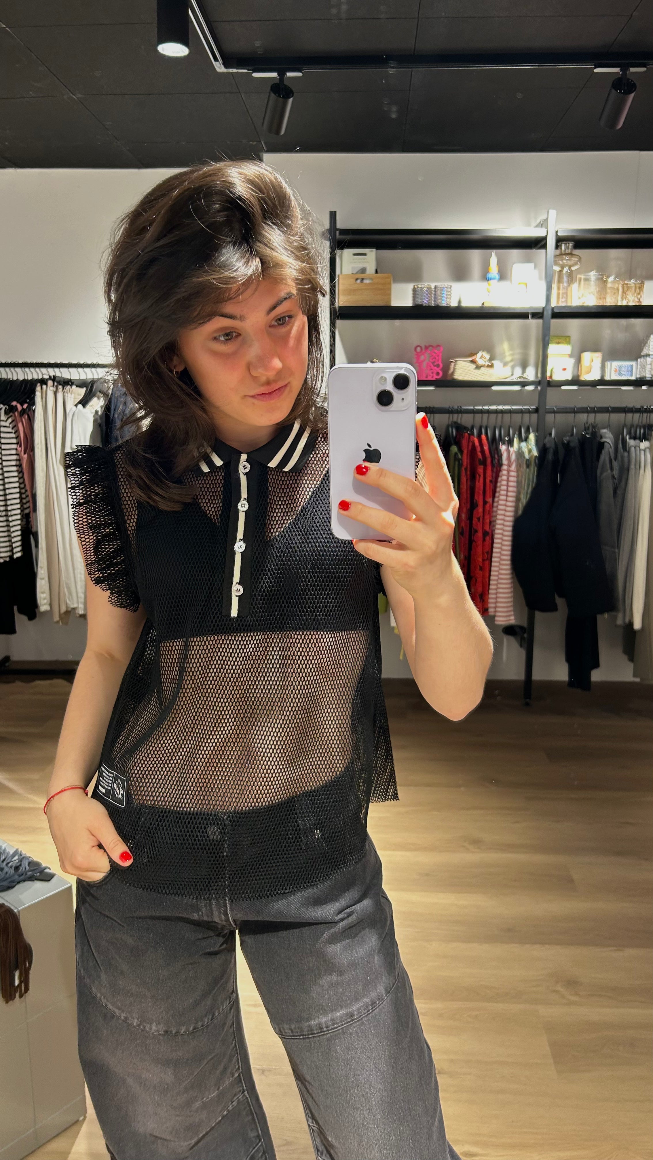 Haute L'amitié Polo Net Frill T-shirts