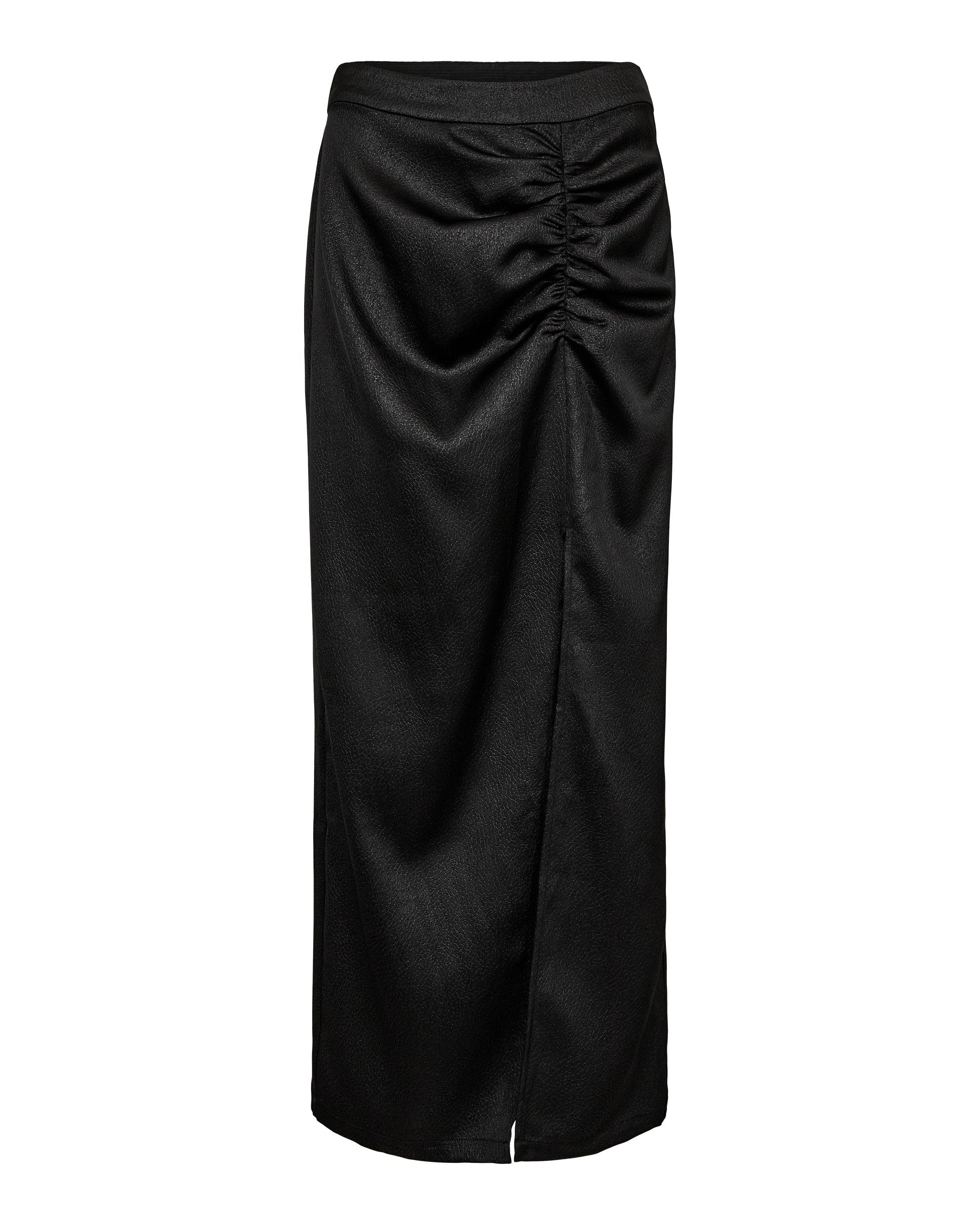 Haute L'amitié Chrisse Drape Slit Skirt Black Rokken