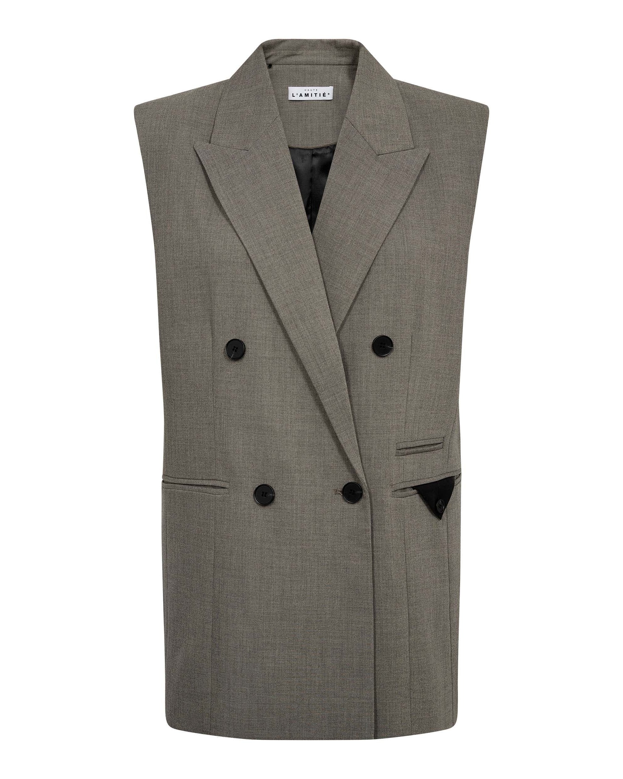 Haute L'amitié Nicole Triangle Tailor Vest Beige Melange Blazers & Jasjes