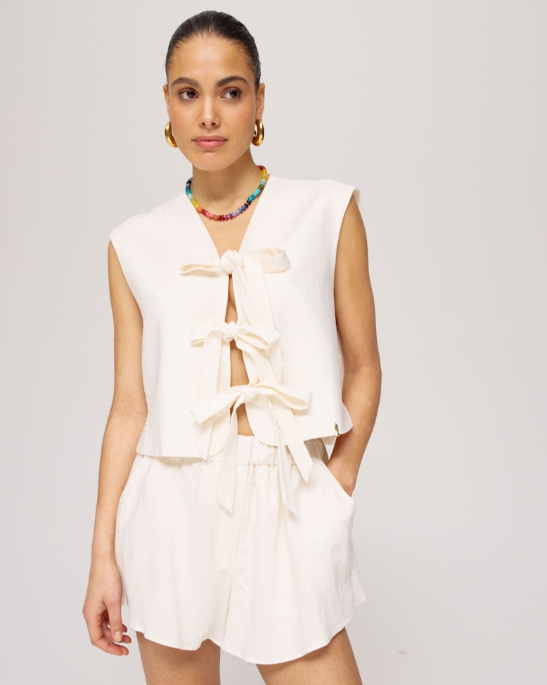 Harper & Yve Short Lacy Ecru Broeken