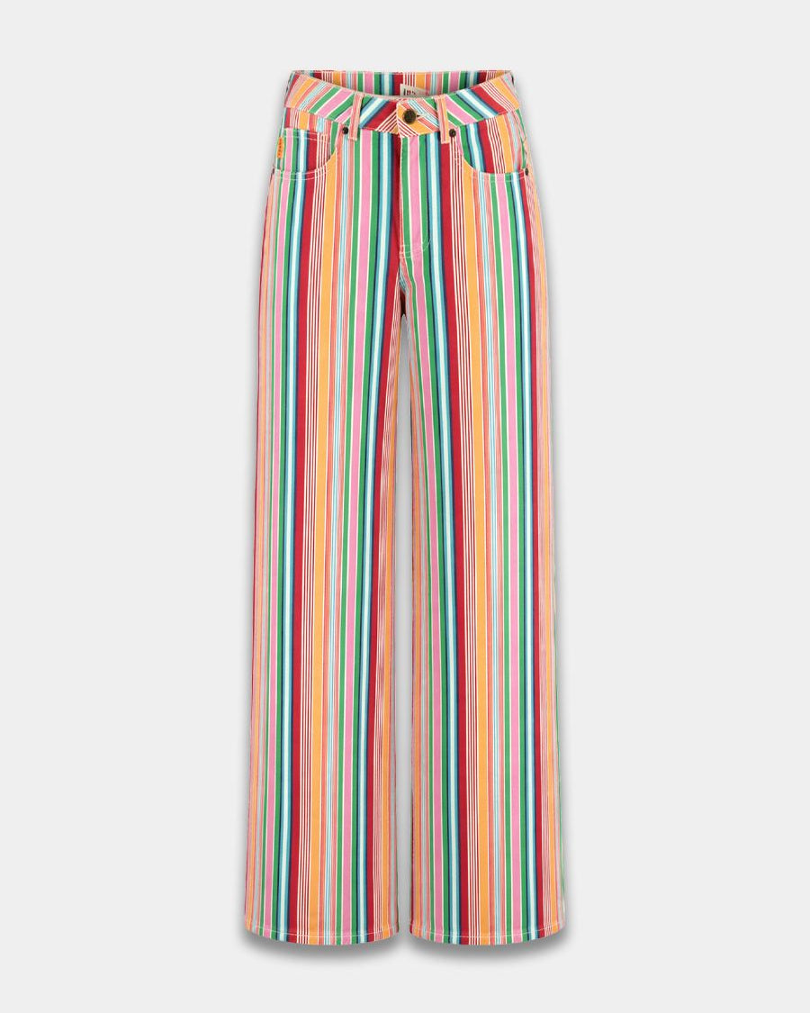 Harper & Yve Mayra Broek Multi Stripe Orange