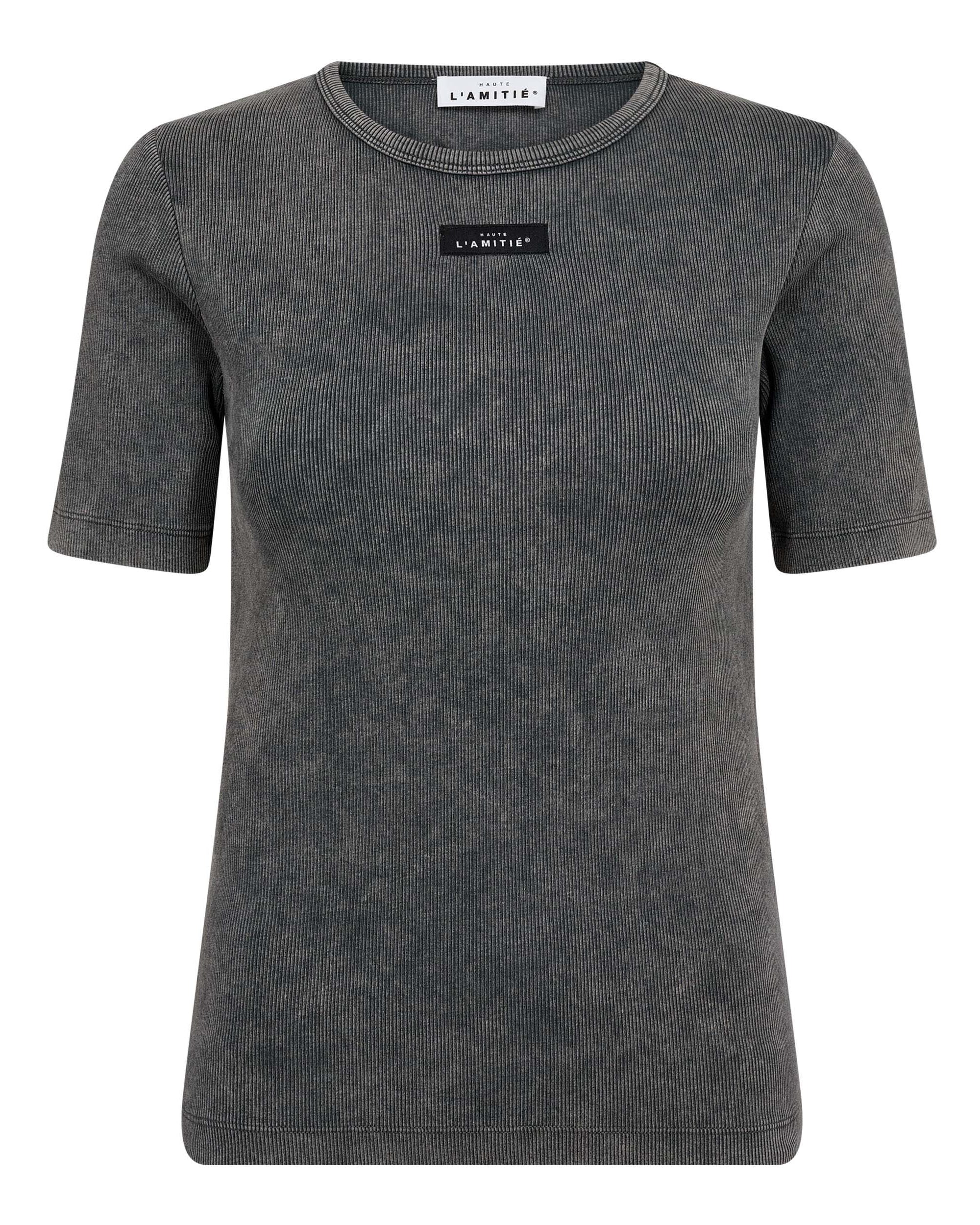 Haute L'amitié Vintage Acid Rib T-Shirt Black Acid Wash