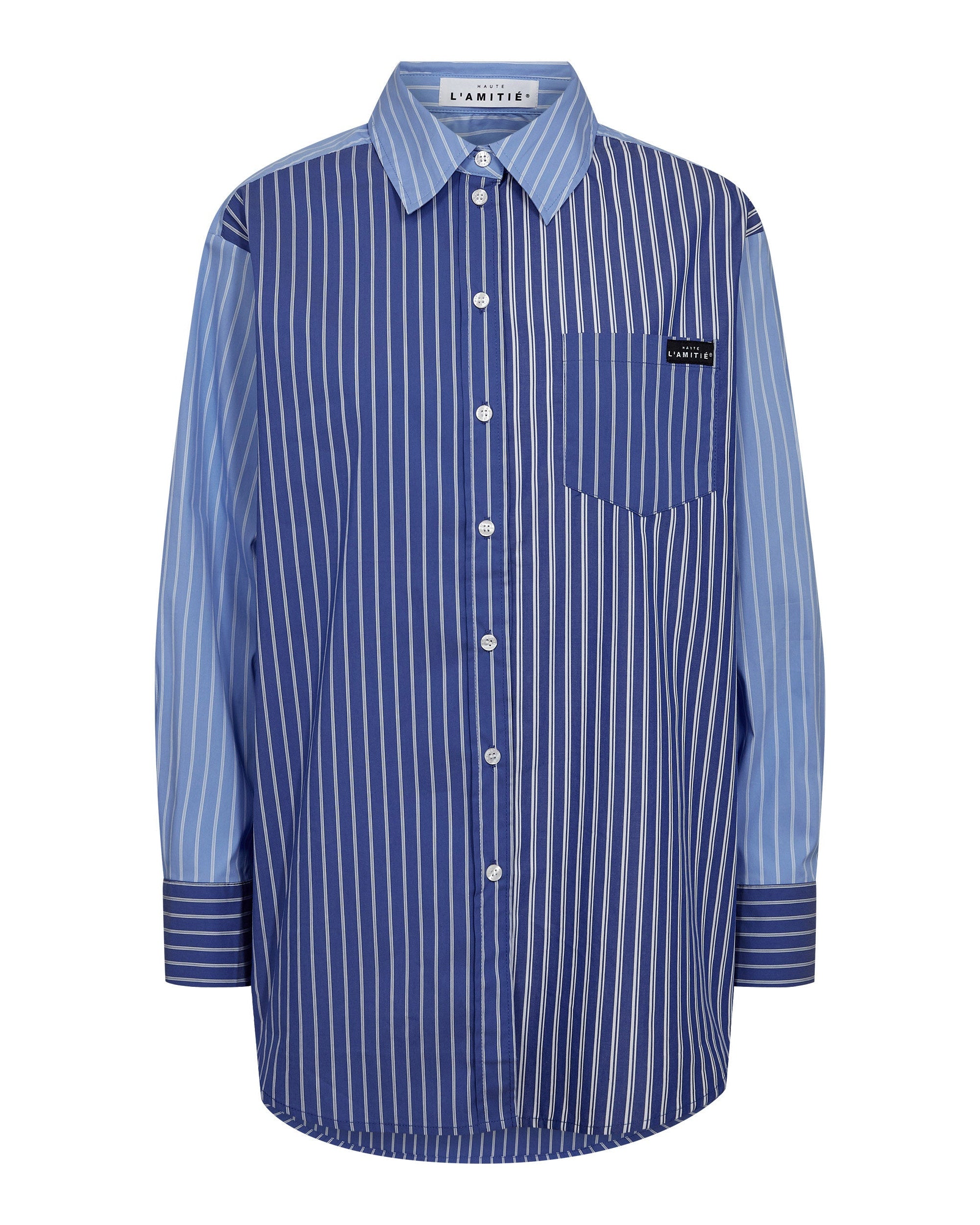 Haute L'amitié Blue Mix Stripe Blouse Blue Stripe