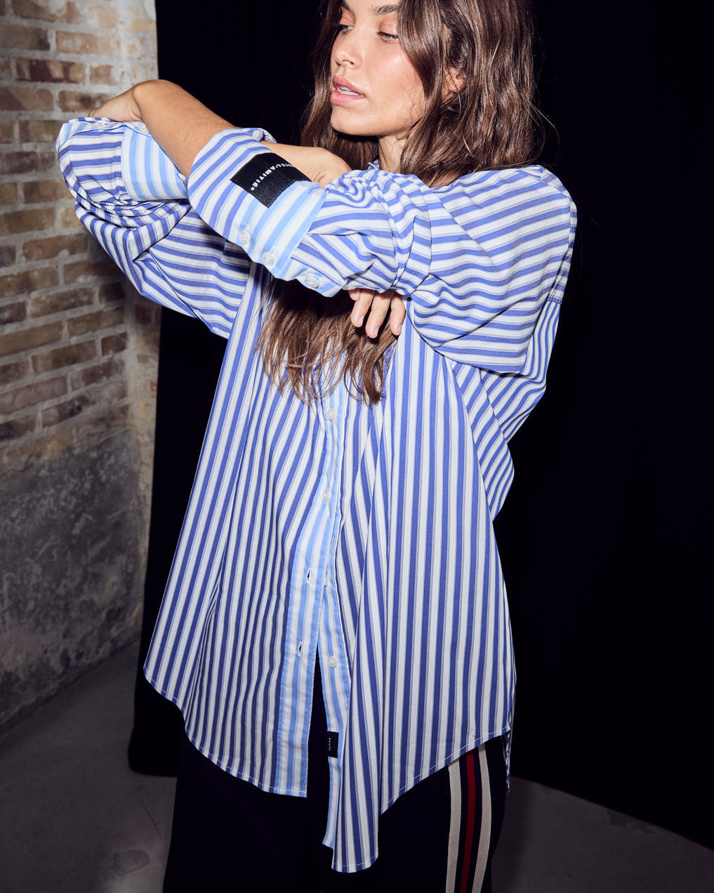 Haute L'amitié Lark Mix Stripe Shirt Blouses