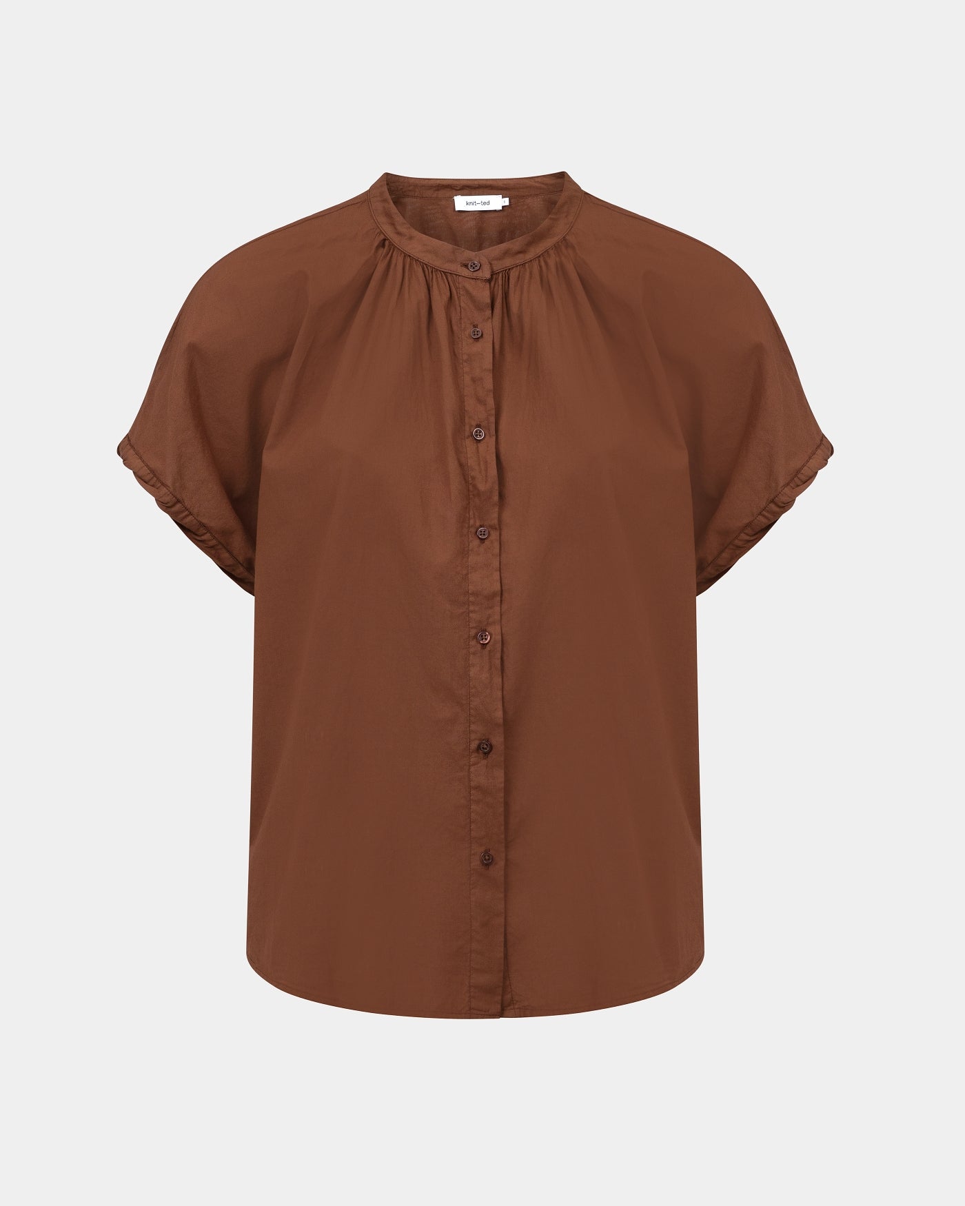 Knit-Ted Lotus Blouse Mid Brown