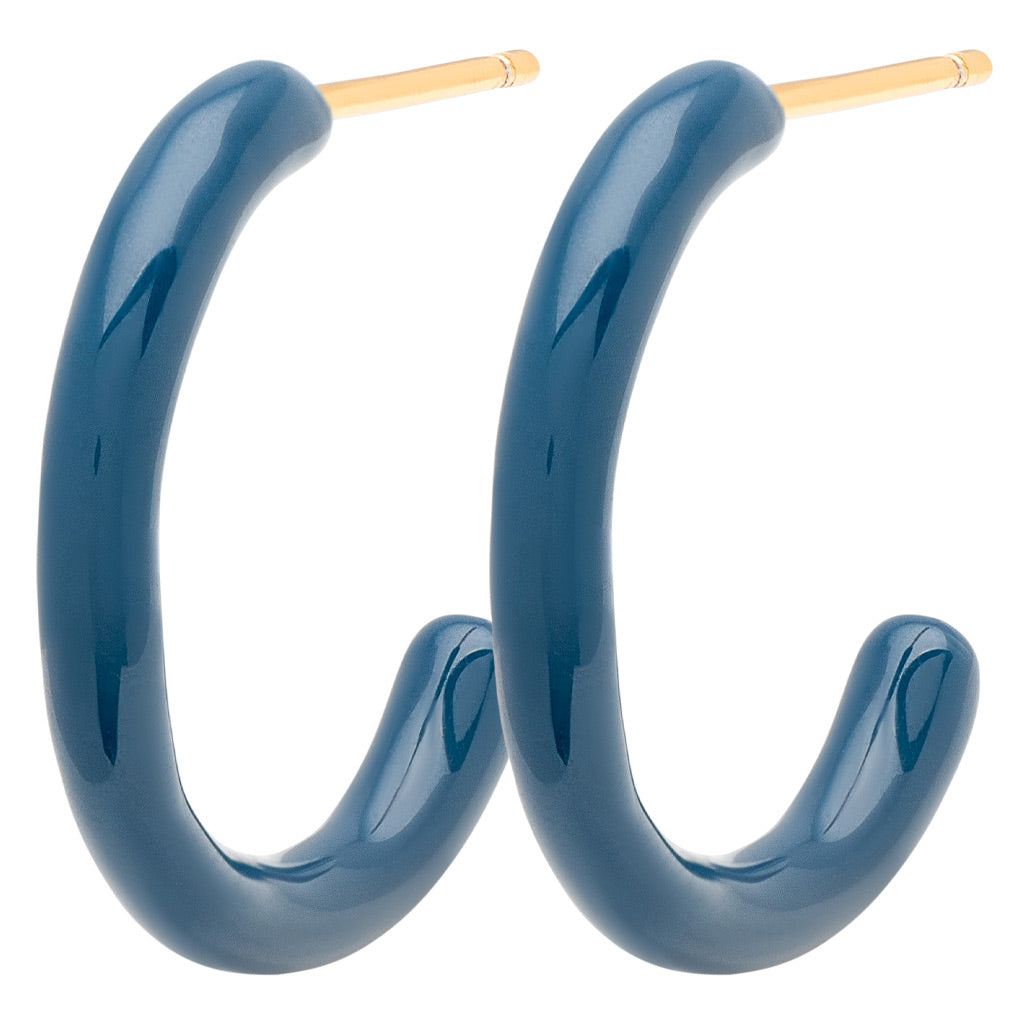 LuLu Copenhagen Color Hoops Medium pair Retro Dark Blue Onesize Accessoires