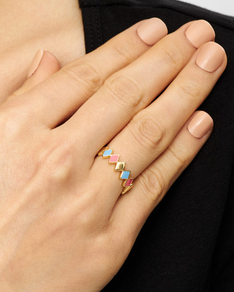 LuLu Copenhagen Confetti Ring Gold Plated Sieraden