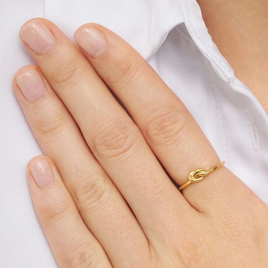 LuLu Copenhagen Love Knot Ring gold plated Accessoires