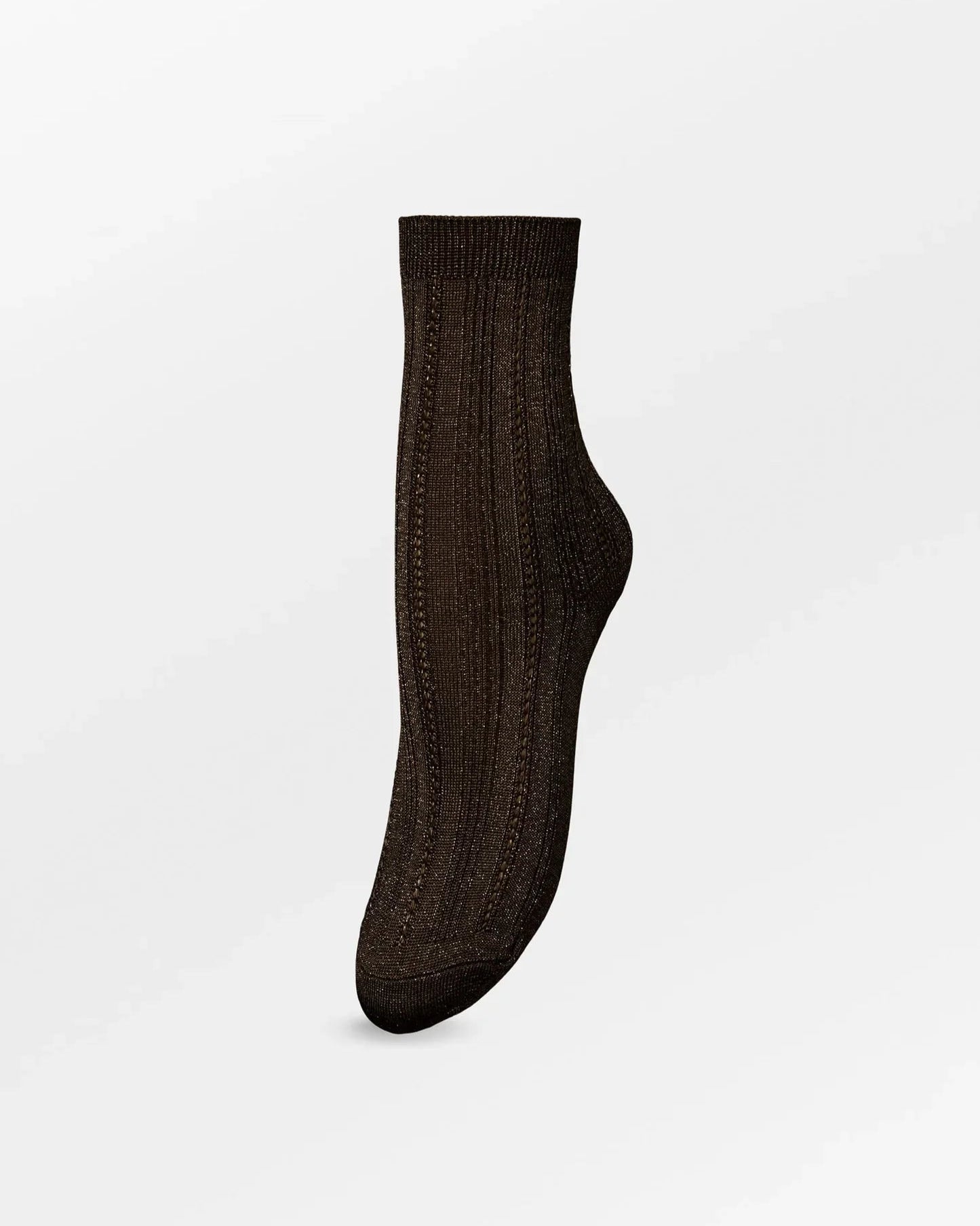 Becksöndergaard Sokken Glitter Rib Hot Fudge Brown Accessoires