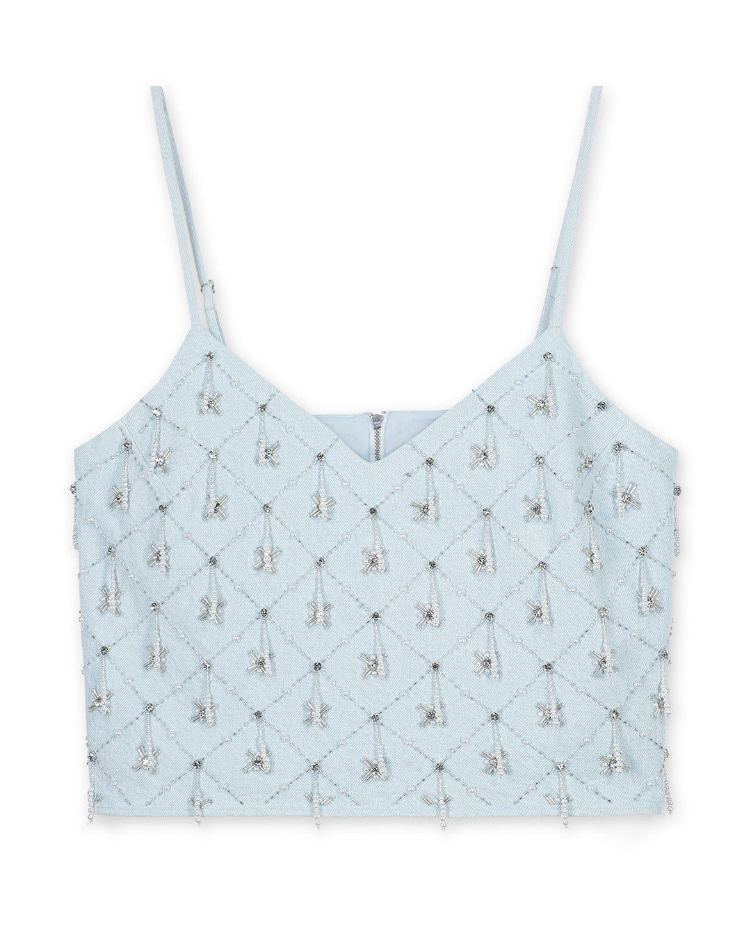 Homage to Denim Top met Strass Tops