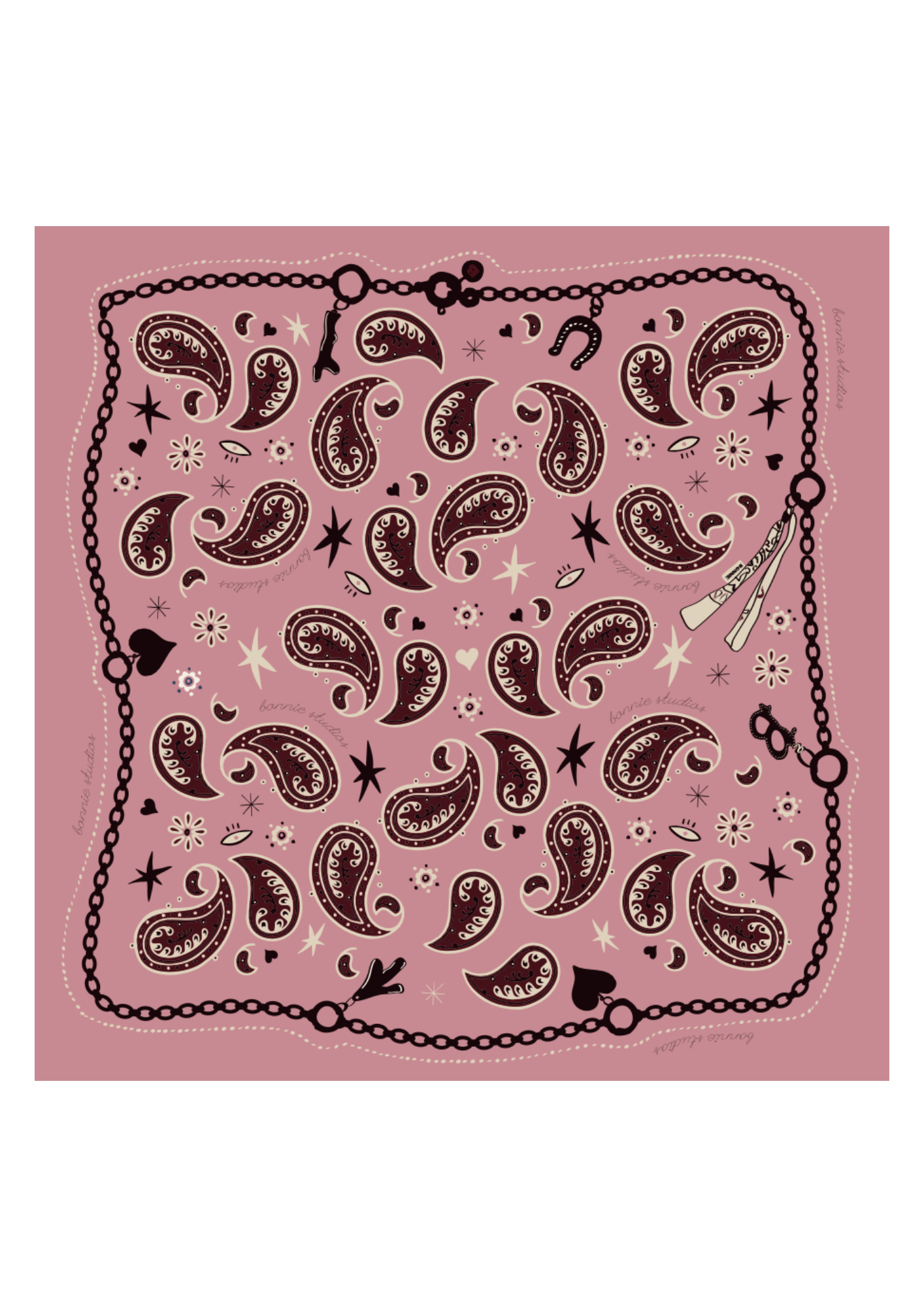 Bonnie Studios Farm Scarf Pink