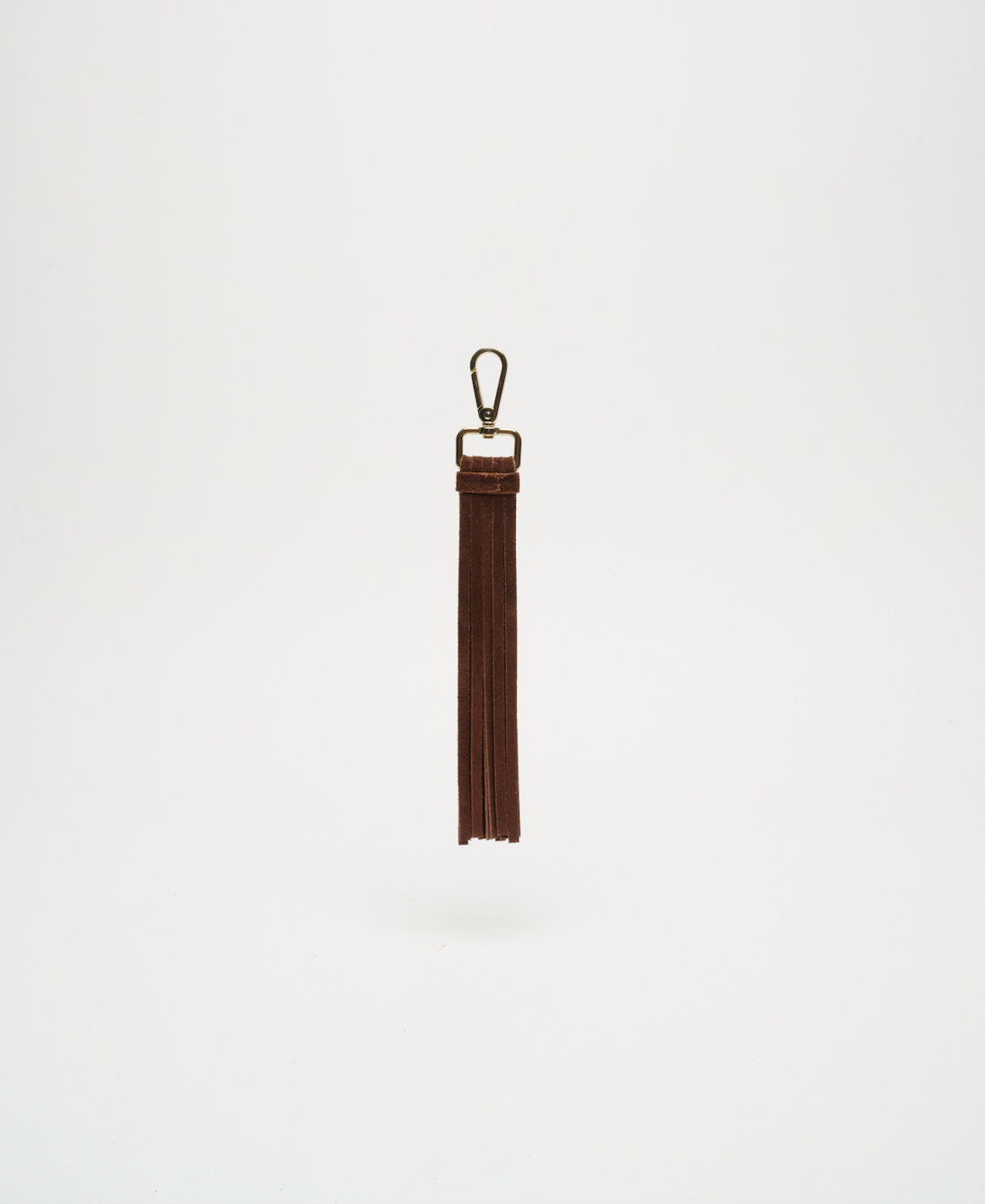 Núnoo Fringe Key Ring Suede Dark Brown w. Gold Accessoires