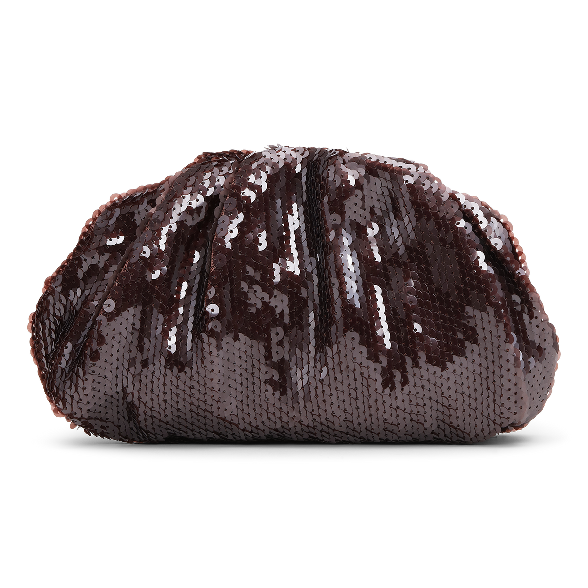 SUI AVA Sequin Clutch Dark Brown