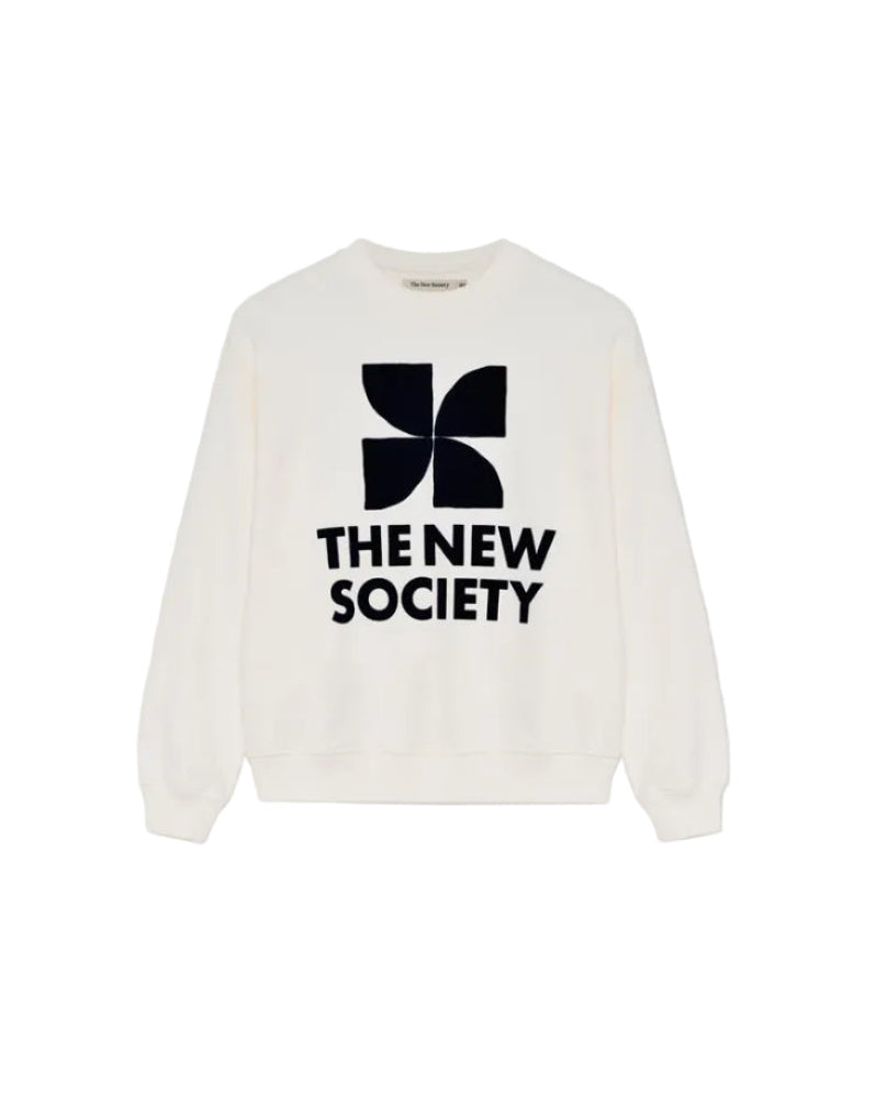 The New Society Logo Sweatshirt Print Ecru