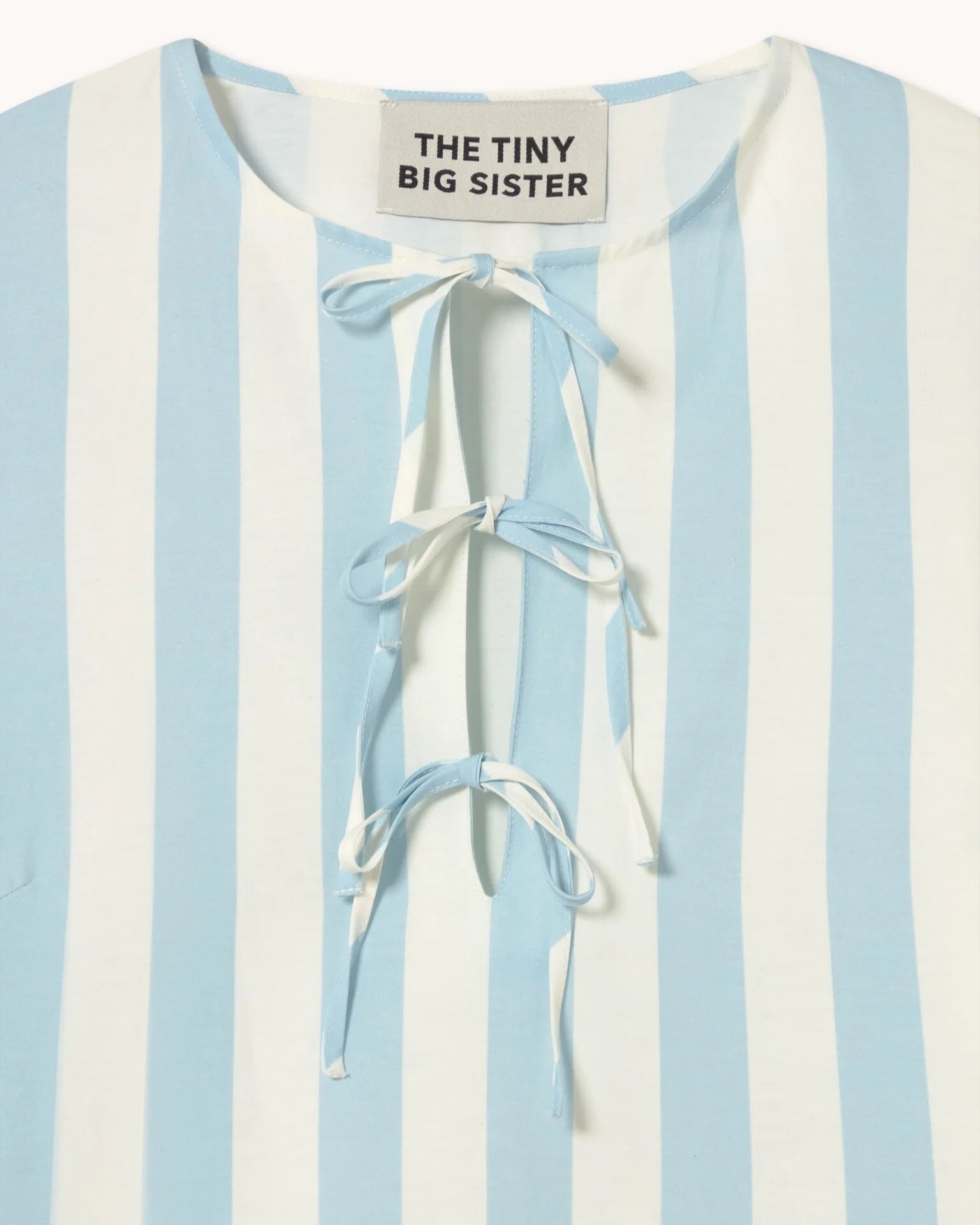 The Tiny Big Sister Wide Stripes Puff Sleeves Dress