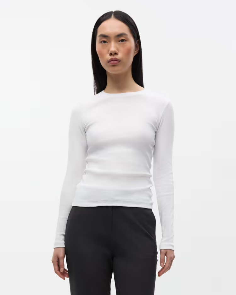 Envii T-shirt Enally lange mouw White T-shirts