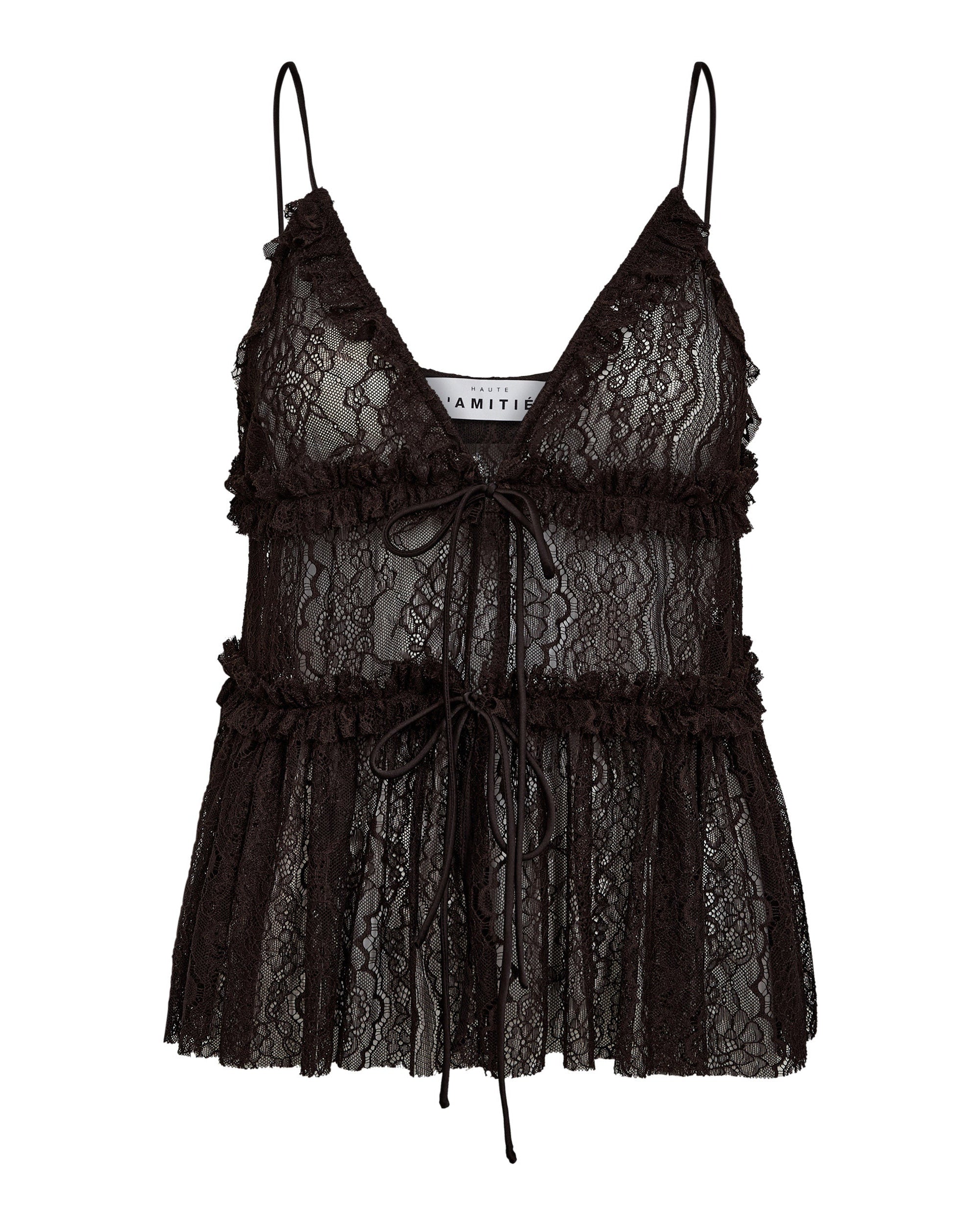 Haute L'amitié New Lace Tie Top Mocca