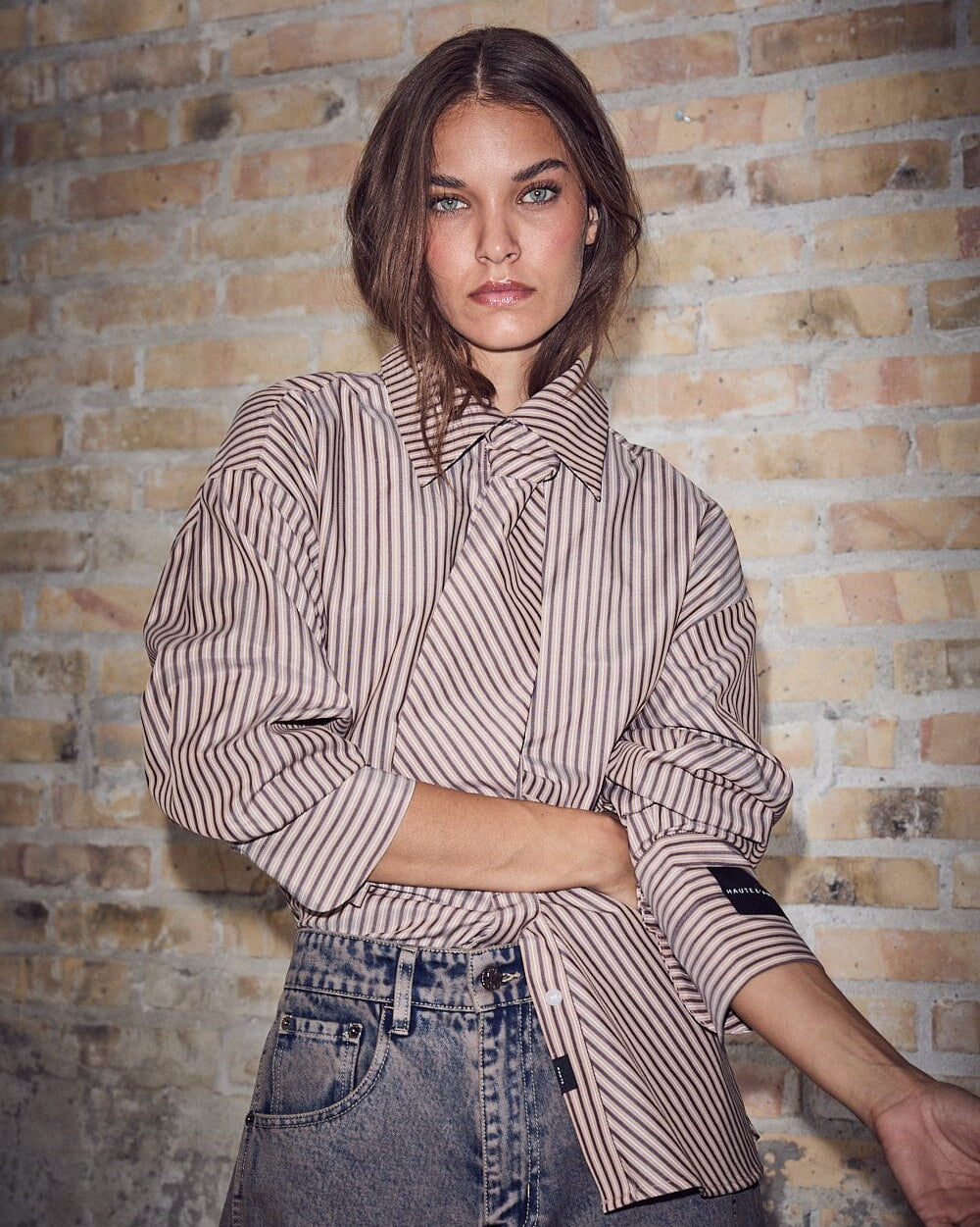 Haute L'amitié Gemma Tie Stripe Blouse