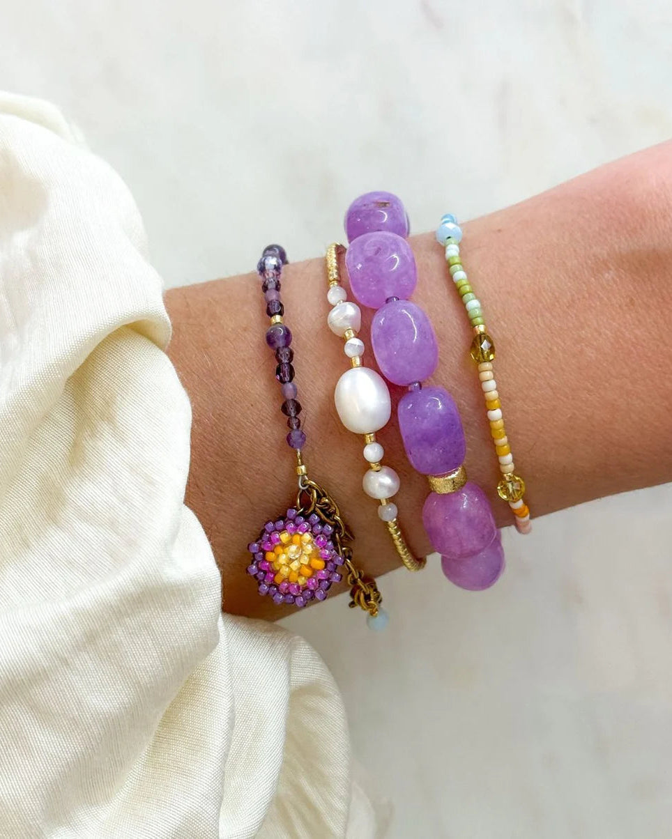 Le Veer Lilac Stone Armband