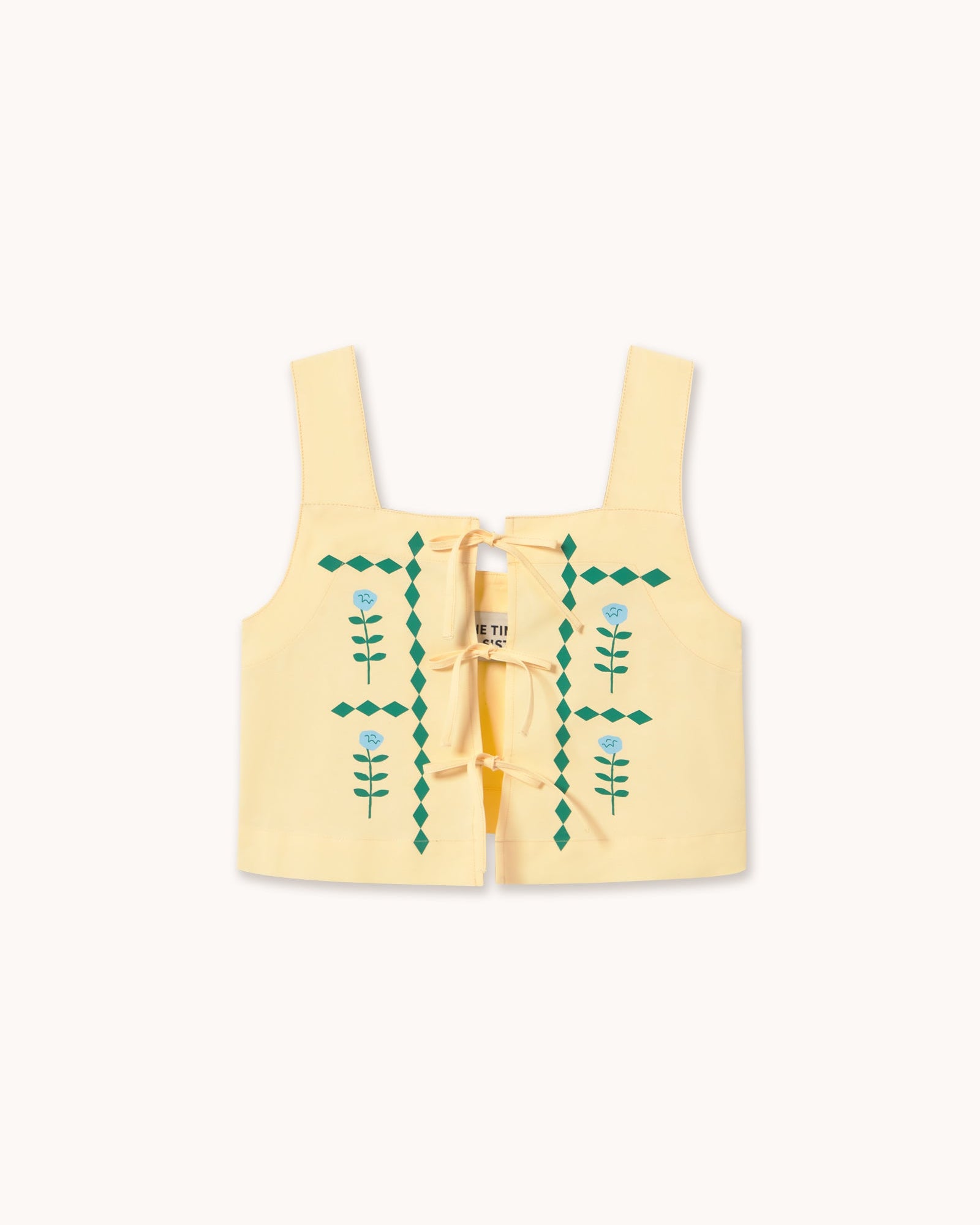 The Tiny Big Sister Geometric Flowers Top Mellow Yellow