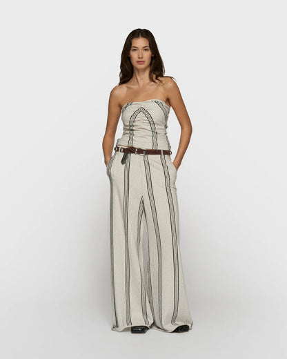 10DAYS Strapless Top Stripes Tops