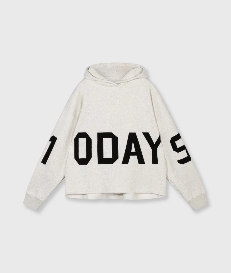 10DAYS The Statement Logo Hoodie Soft White Melange Truien & Vesten