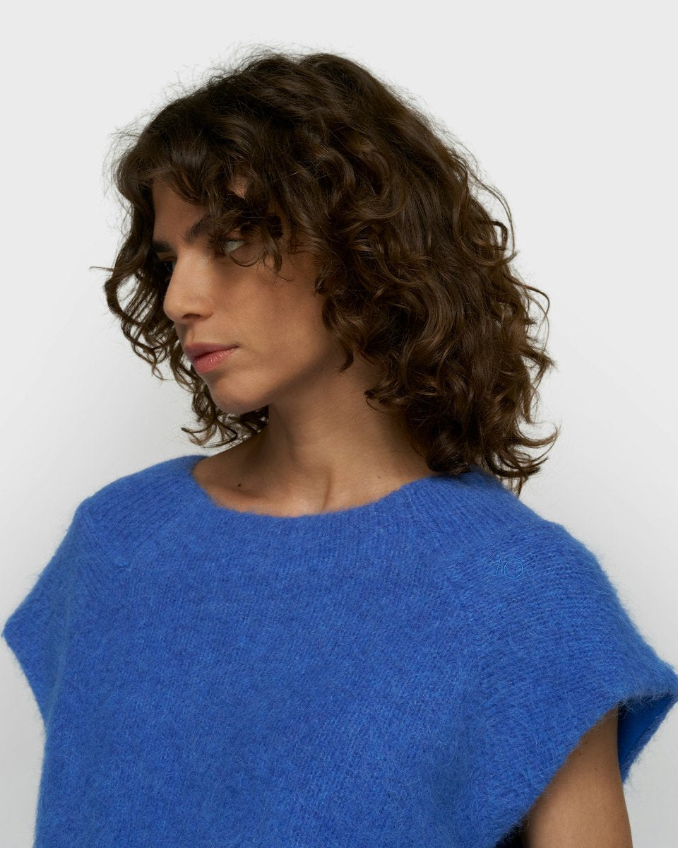 10DAYS Hairy Knit Balloon Top