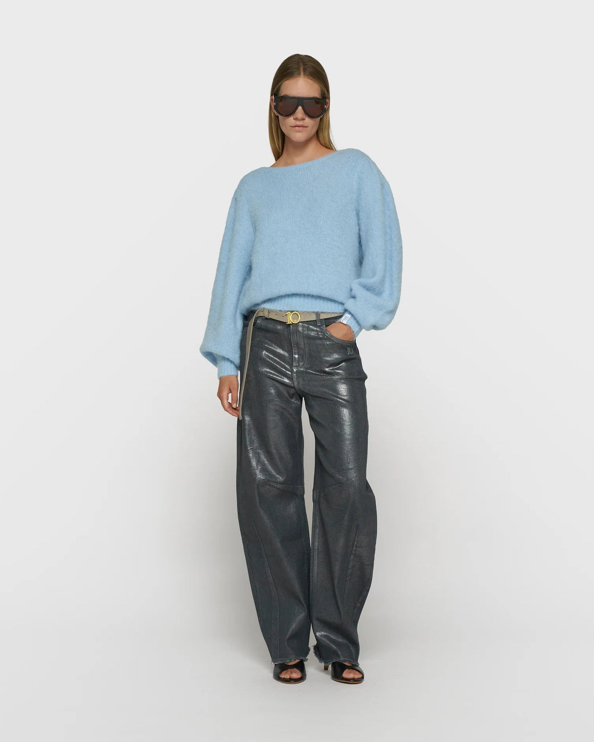 10DAYS Metallic western denim pants