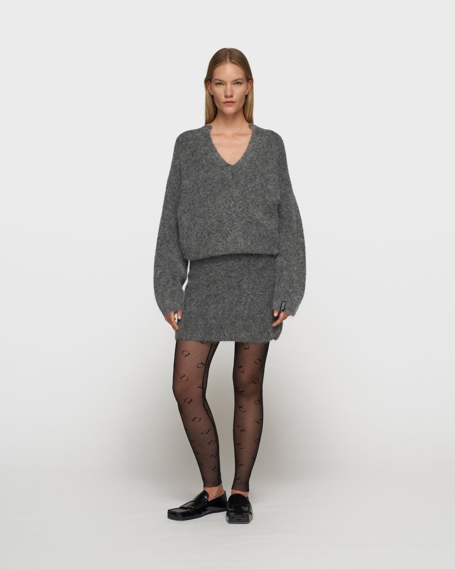 10DAYS Mini Hairy Knit Skirt Rokken