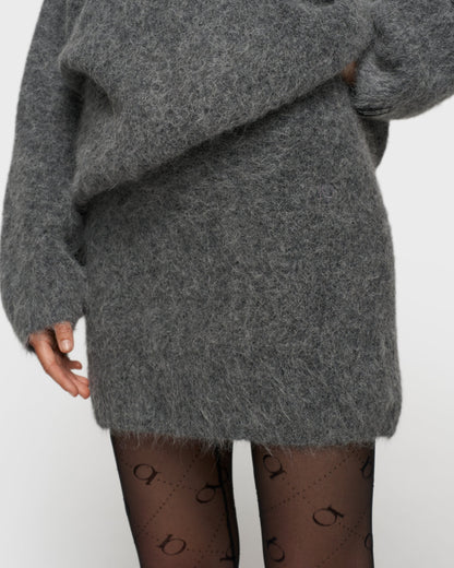 10DAYS Mini Hairy Knit Skirt Rokken