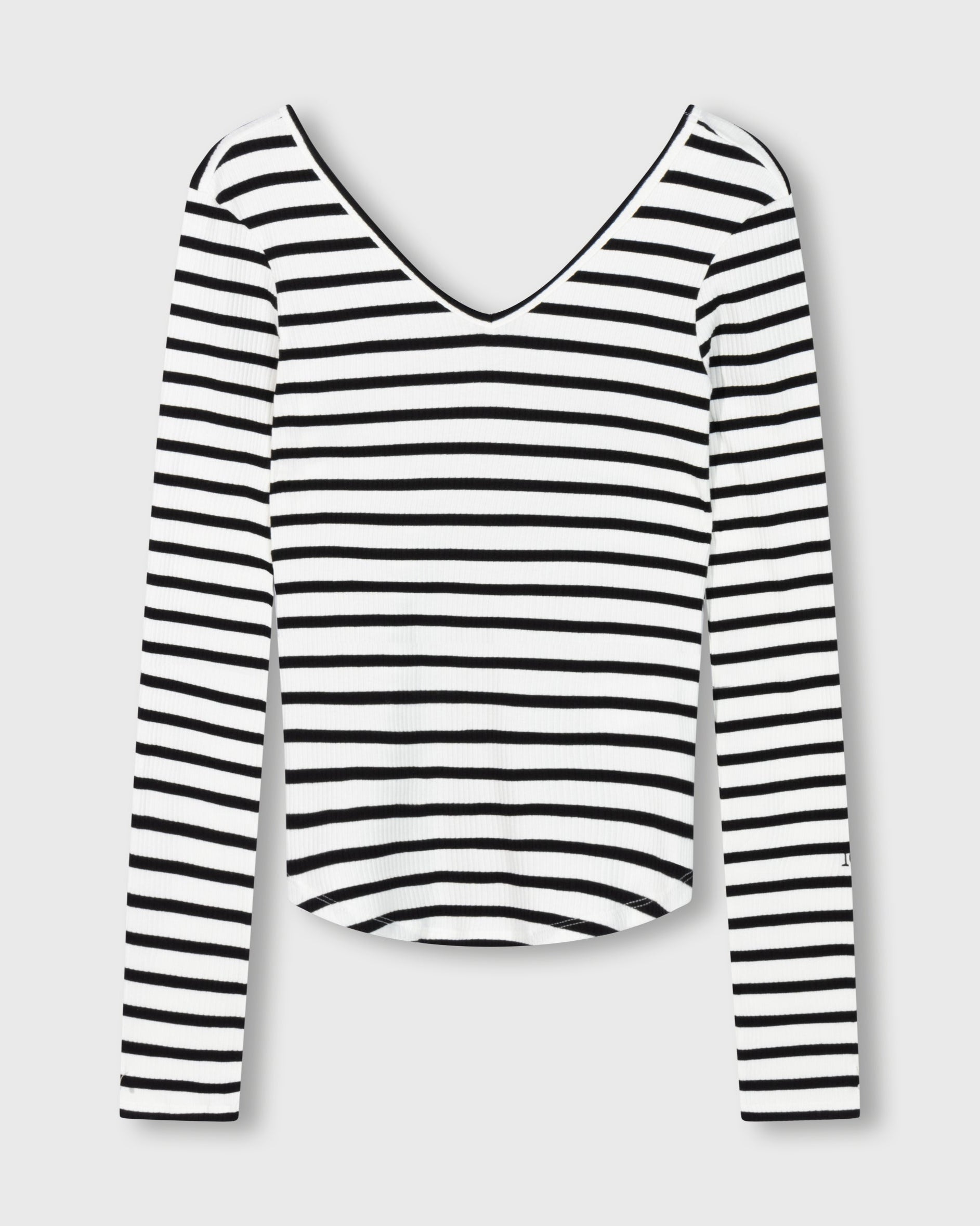 10DAYS T-shirt lange mouwen Ecru Black Tops