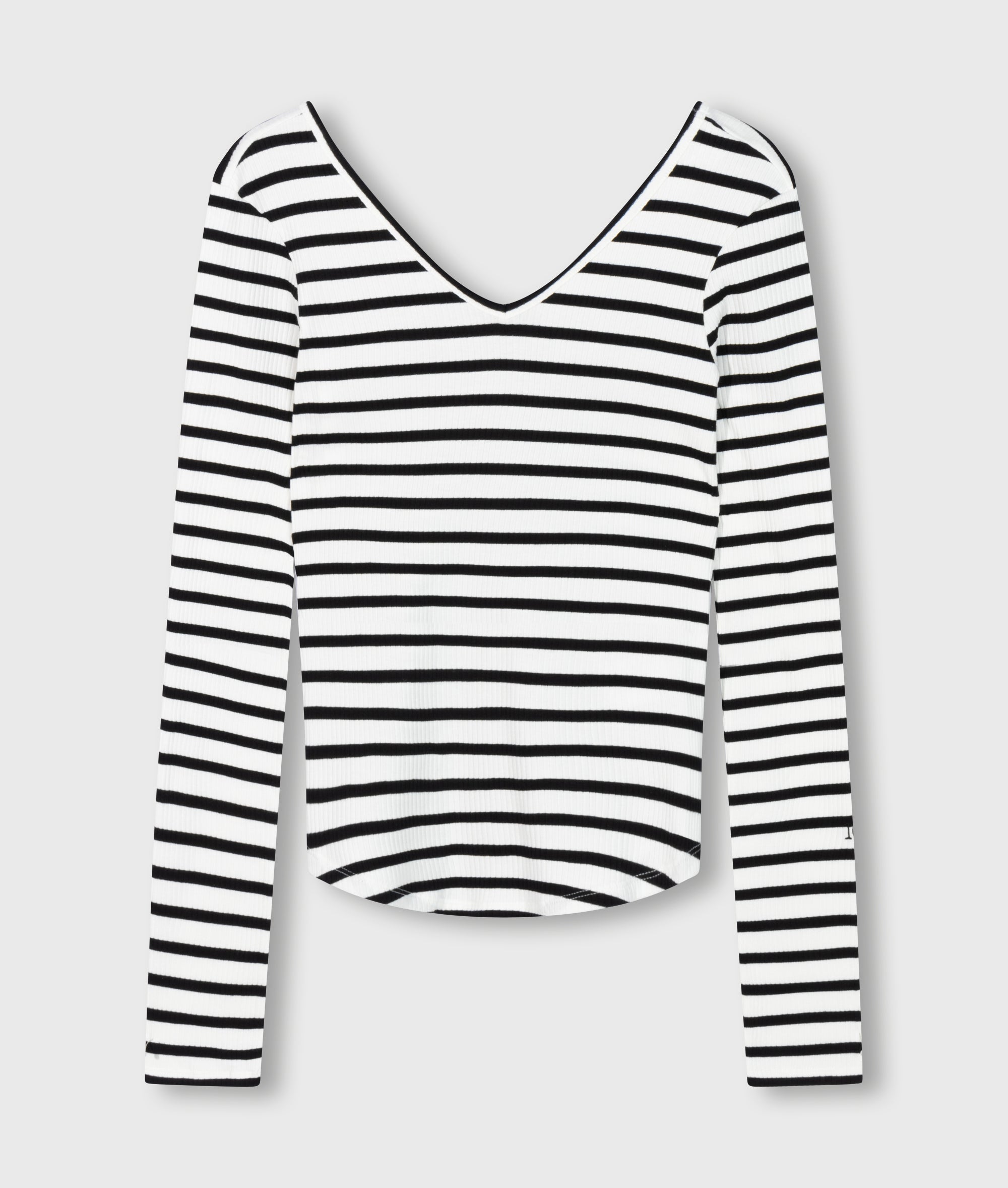 10DAYS T-shirt lange mouwen Ecru Black Tops