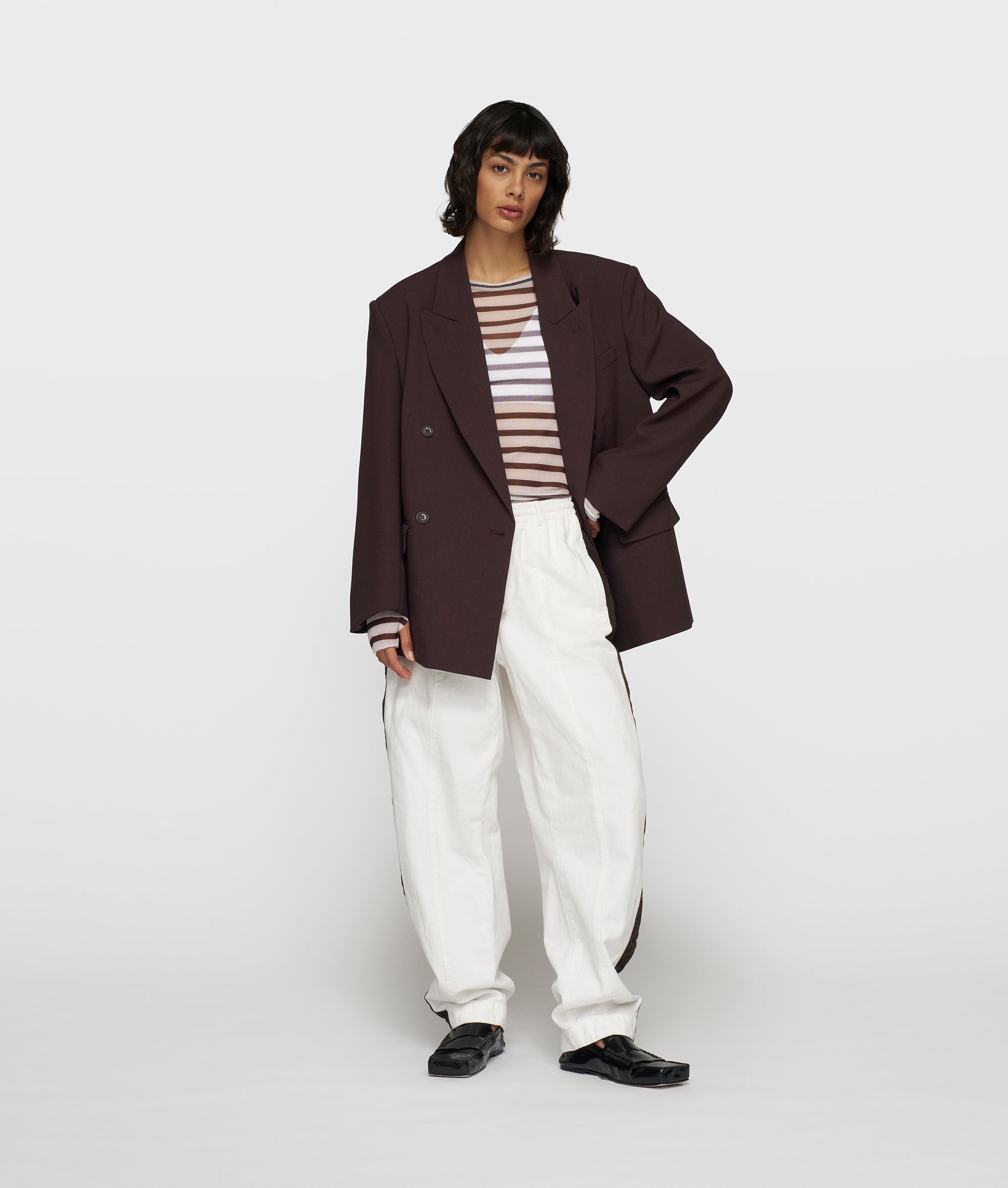 10DAYS Mesh long sleeve stripes Blazers & Jasjes