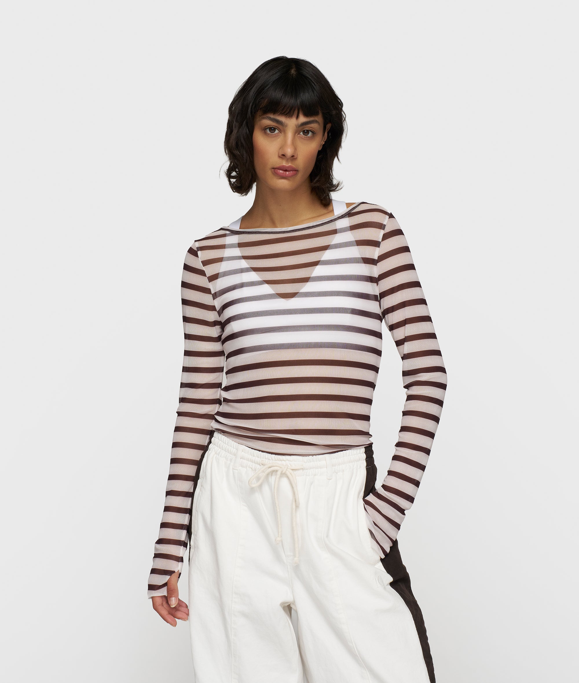 10DAYS Mesh long sleeve stripes Blazers & Jasjes