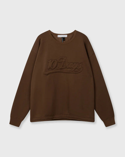 10DAYS Statement Sweater Dark Truffle Truien & Vesten