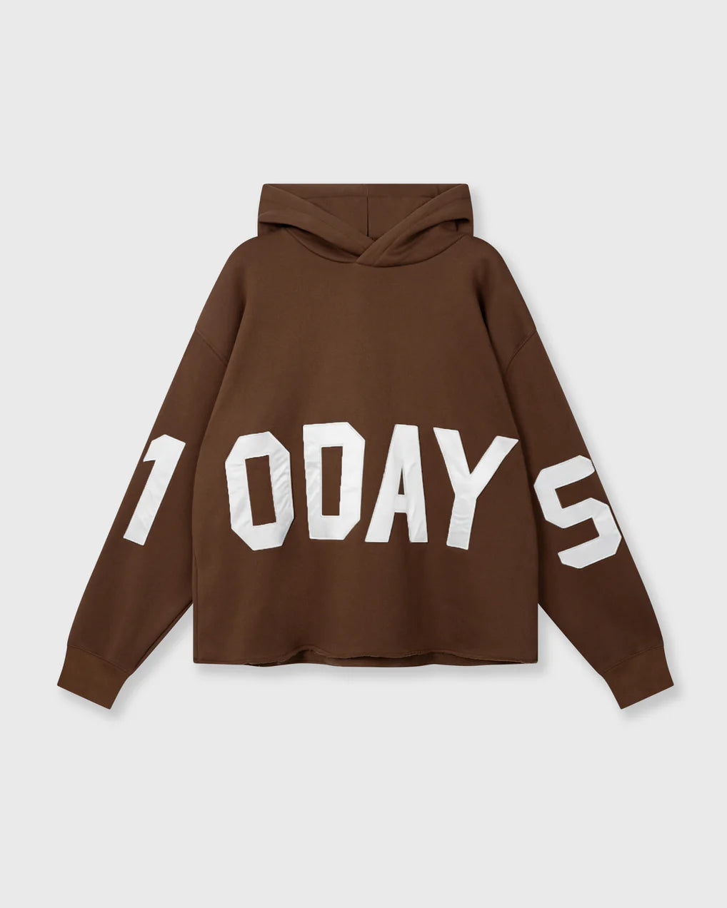 10DAYS Statement Logo Hoodie Dark Truffle Truien & Vesten