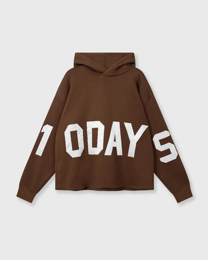 10DAYS Statement Logo Hoodie Dark Truffle Truien & Vesten