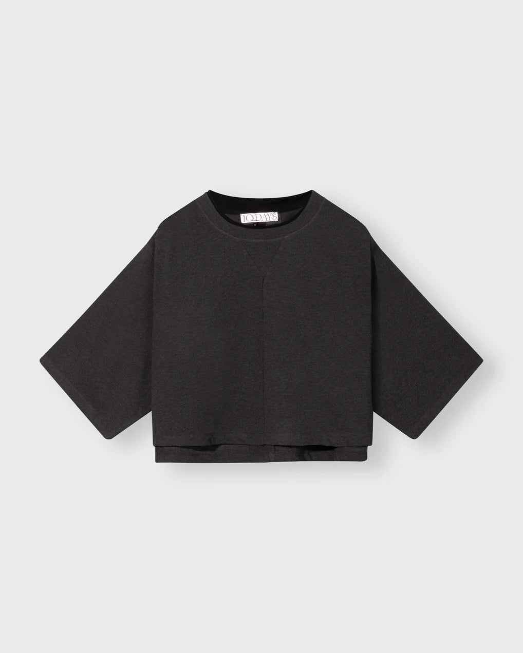 10DAYS Cropped Gathering Sweater Antra Melange Truien & Vesten